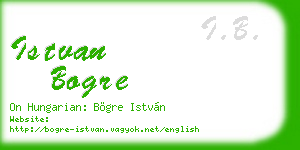 istvan bogre business card