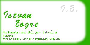 istvan bogre business card